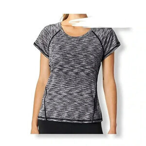 Hi-Tec Women's Blinn Space Dye Short Sleeve Active Tee Shirt Black